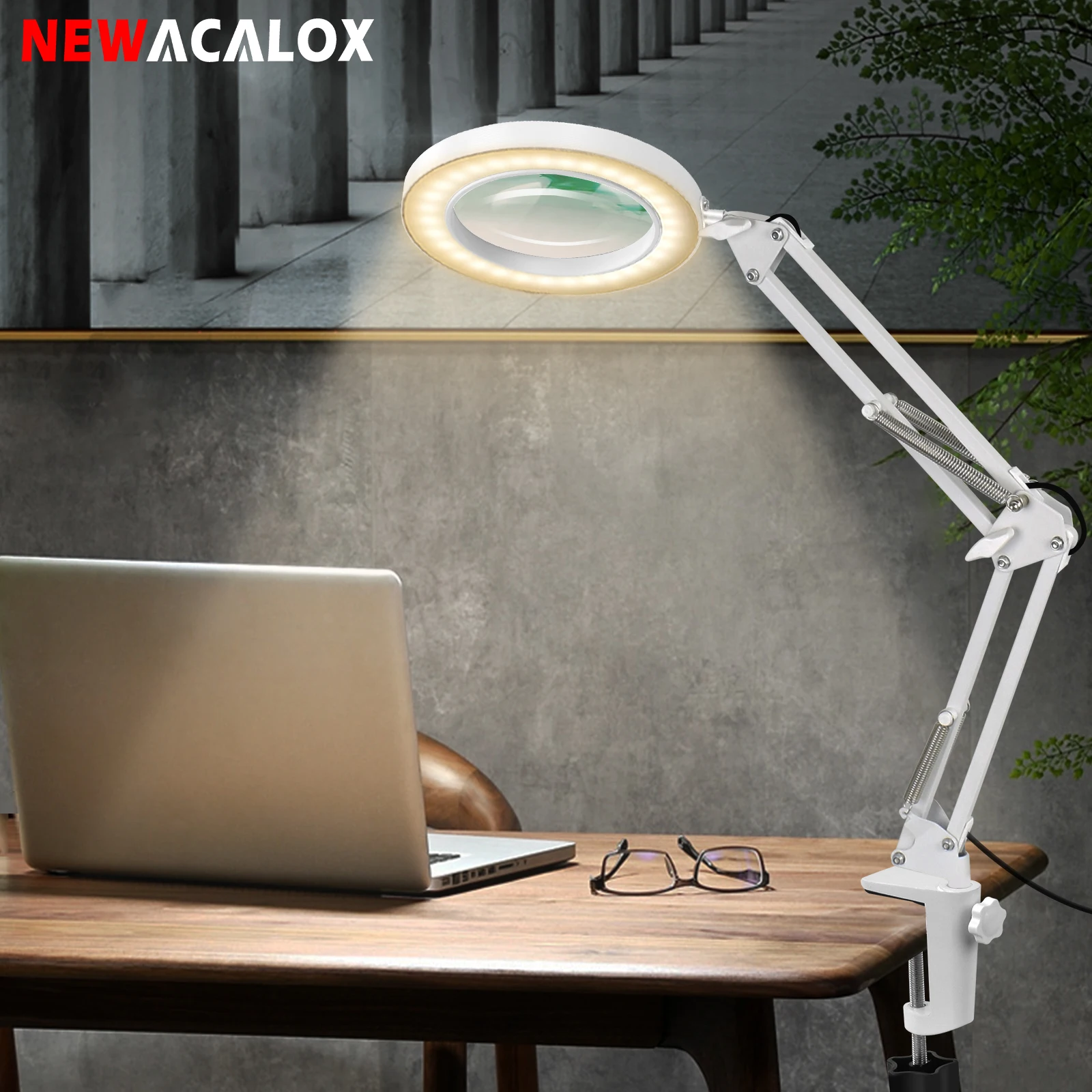 NEWACALOX Foldable 5X Magnifying Glass Desk Lamp 72SMD LED Lights Reading 3 Color Modes USB Power Supply Illumination Magnifier
NEWACALOX Foldable 5X Magnifying Glass Desk Lamp 72SMD LED Lights Reading 3 Color Modes USB Power Supply Illumination Magnifier