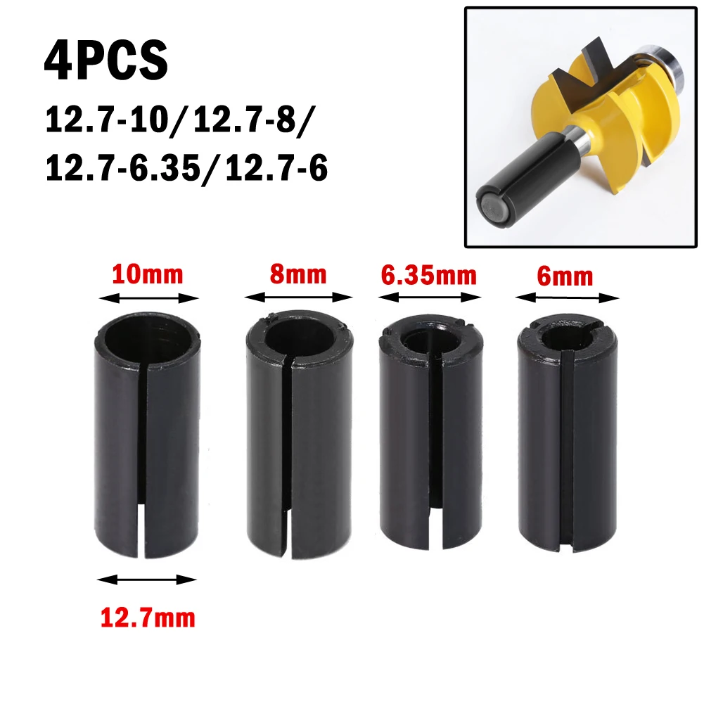 4Pcs High Precision Route Bit Adapter Collet Milling Cutter Tool Adapters Holder Connected Collet Adapter 6mm 6.35mm 8mm 10mm
4Pcs High Precision Route Bit Adapter Collet Milling Cutter Tool Adapters Holder Connected Collet Adapter 6mm 6.35mm 8mm 10mm
