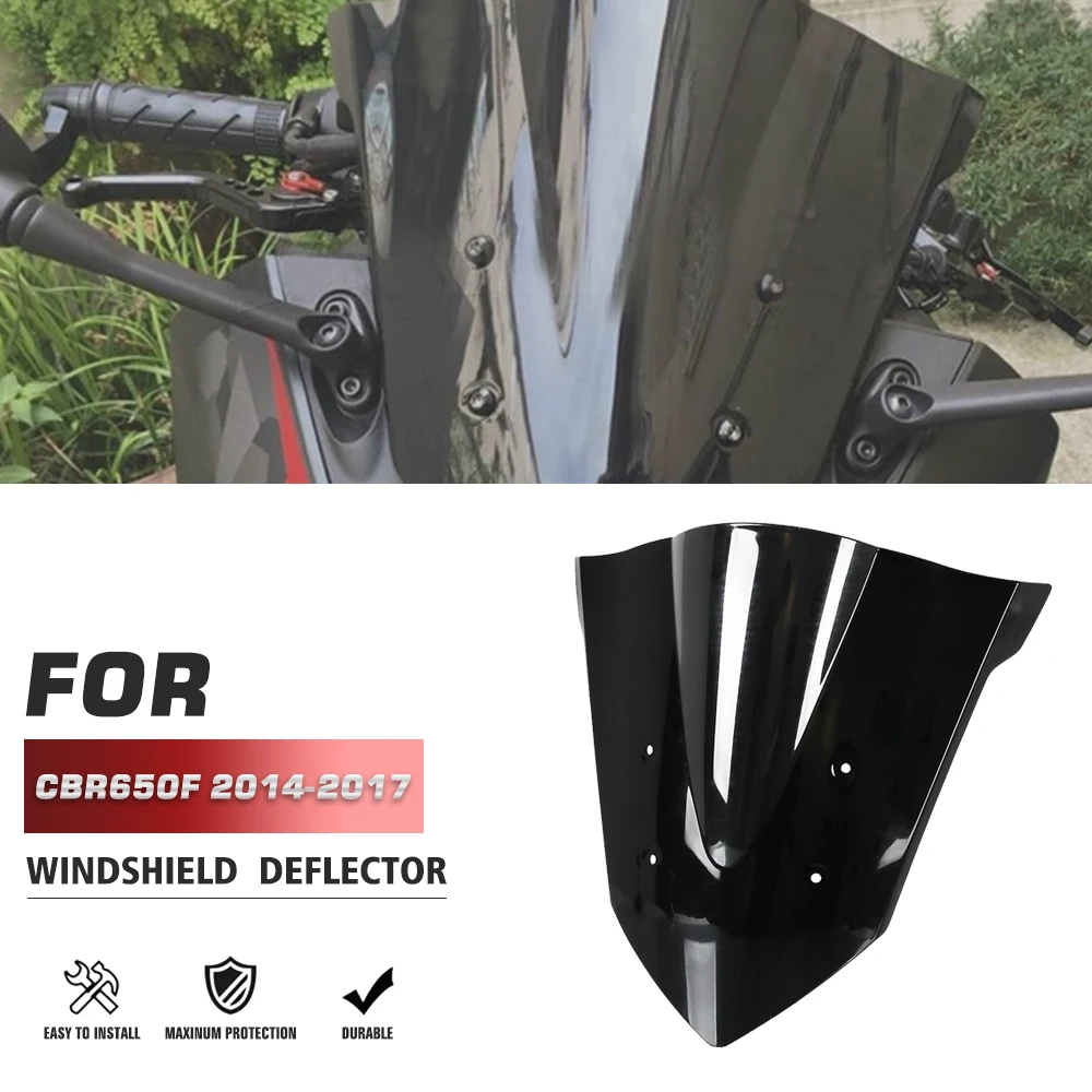 For Honda CBR650F CBR 650F 650 F 2014 2015 2016 2017 Motorcycle Windshield Fairing WindScreen Visor Wind shield Screen Protector 
For Honda CBR650F CBR 650F 650 F 2014 2015 2016 2017 Motorcycle Windshield Fairing WindScreen Visor Wind shield Screen Protector