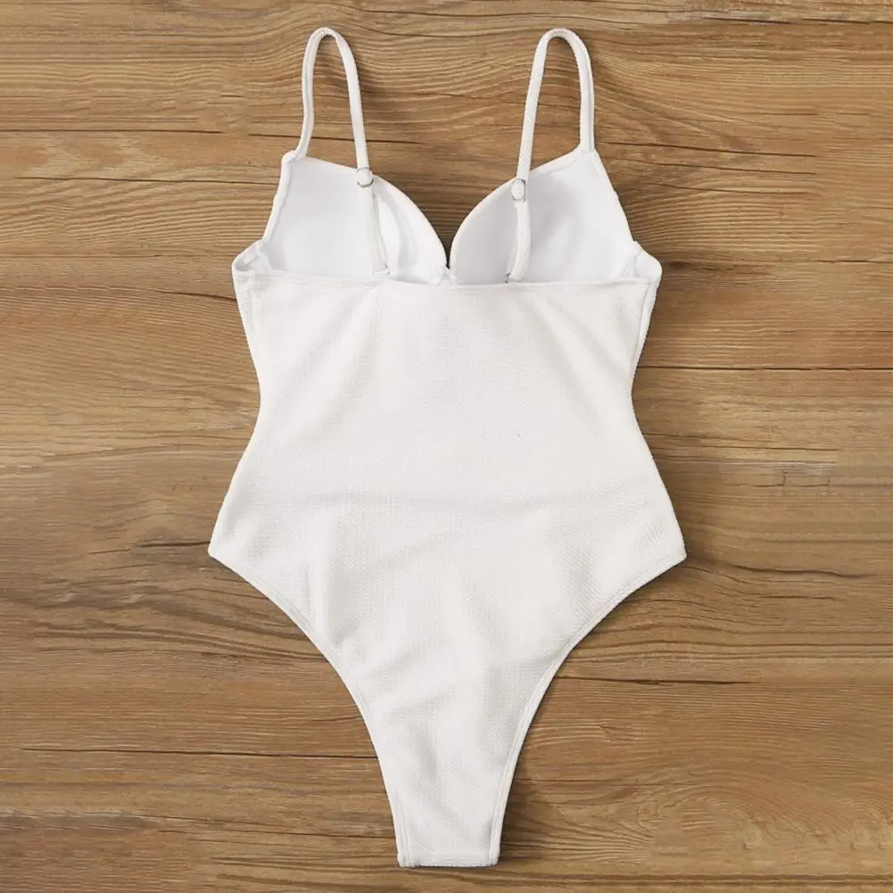 Solid Color Underwire Women Swimsuit for Beach Spaghetti Strap Monokini V-neck Sling Belt One Piece for Beach
Solid Color Underwire Women Swimsuit for Beach Spaghetti Strap Monokini V-neck Sling Belt One Piece for Beach