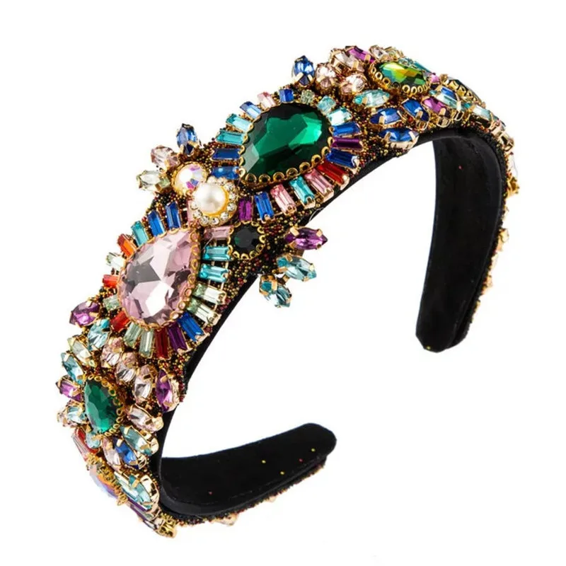

Ins New Jeweled Headbands Rhinestone Headband For Women Luxury Embellished Gemstone headband Hairband Girl Hair Accessori