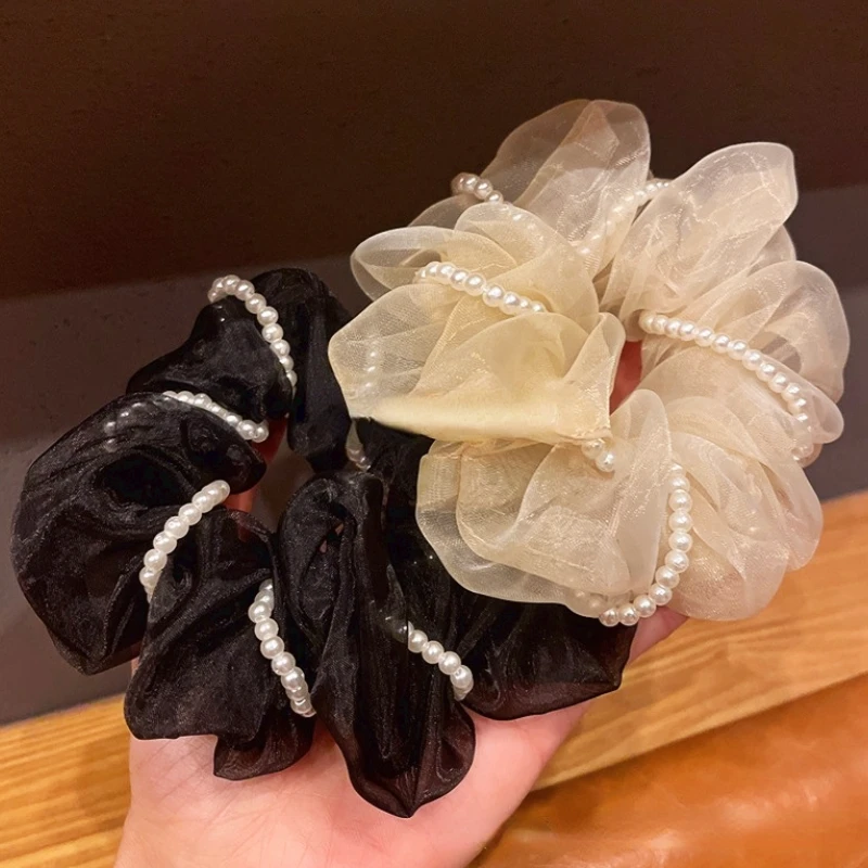 Korea Fashion New Sweet Pearl Large Intestine Hair Ties Ring Organza Temperament Elastic Head Rope Hair Accessories Wholesale
Korea Fashion New Sweet Pearl Large Intestine Hair Ties Ring Organza Temperament Elastic Head Rope Hair Accessories Wholesale