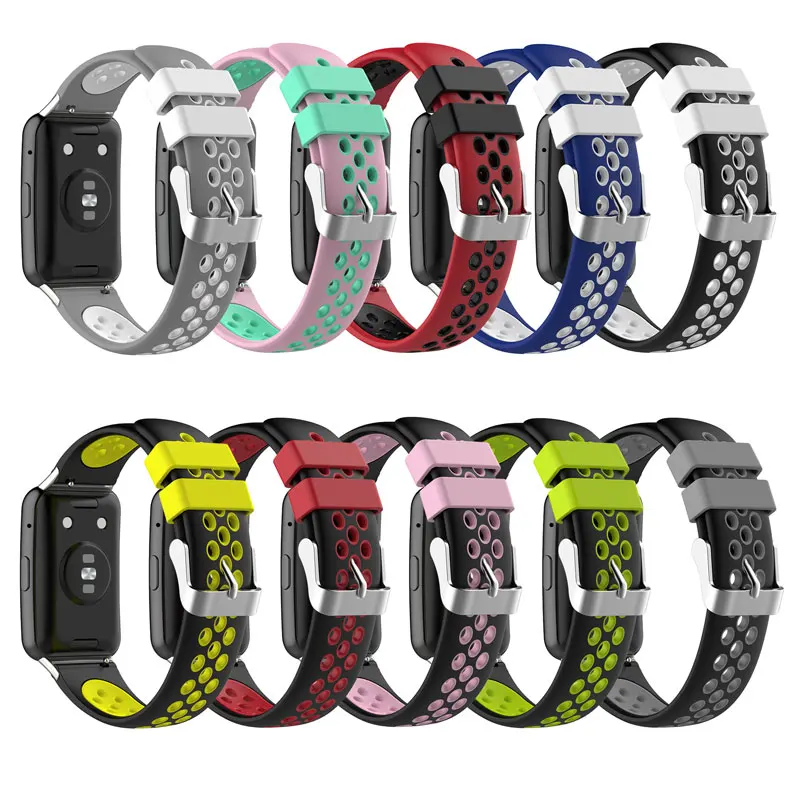 Двухцветный силиконовый ремешок с пряжкой сменный ремешок для часов Huawei Fit металлический ремешок с пряжкой для окружности запястья 5,5-8,7 дюй...
Двухцветный силиконовый ремешок с пряжкой сменный ремешок для часов Huawei Fit металлический ремешок с пряжкой для окружности запястья 5,5-8,7 дюй...