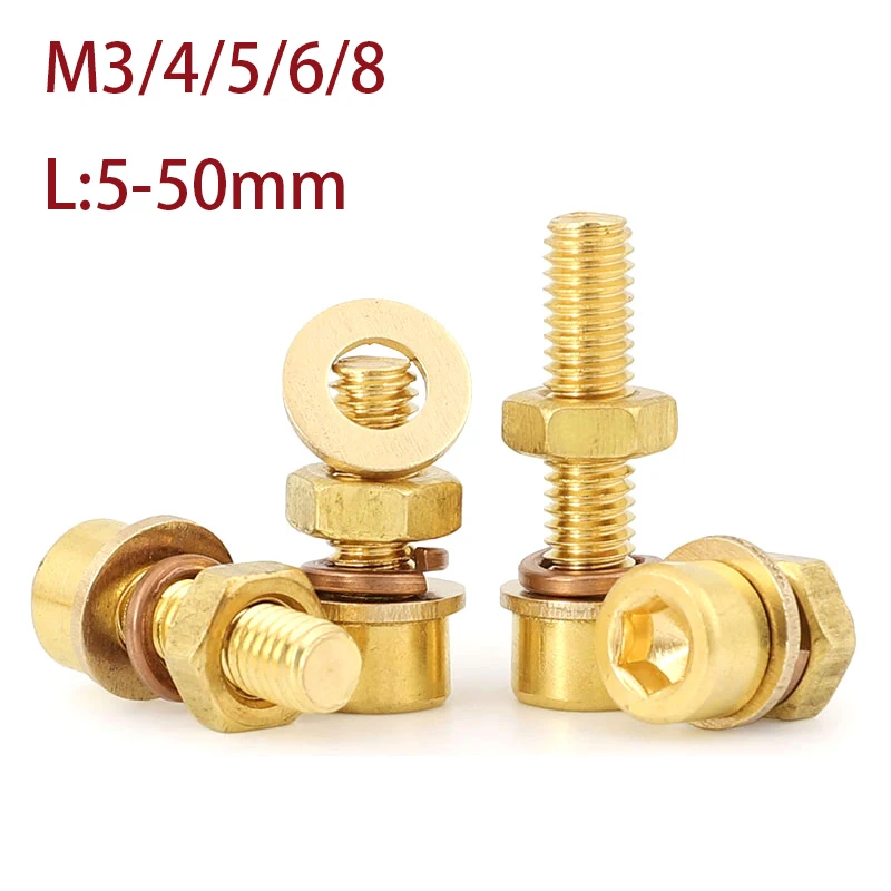 M3 M4 M5 M6 M8 Copper Cup Head Hexagon Socket Screw Set Brass Bolt Flat Gasket Spring Washer Nut Combination Screws
M3 M4 M5 M6 M8 Copper Cup Head Hexagon Socket Screw Set Brass Bolt Flat Gasket Spring Washer Nut Combination Screws