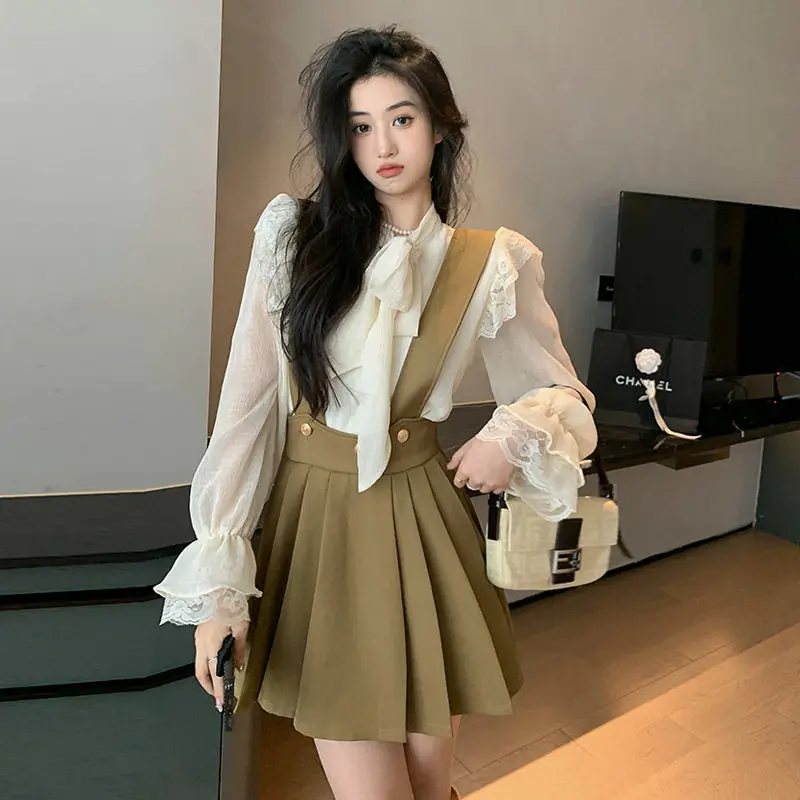2022 Women Spring Fashion Clothes Suits Female Long Sleeve Bow Shirt Tops and Loose Pleated Skirts Ladies Two-piece Sets L64
2022 Women Spring Fashion Clothes Suits Female Long Sleeve Bow Shirt Tops and Loose Pleated Skirts Ladies Two-piece Sets L64