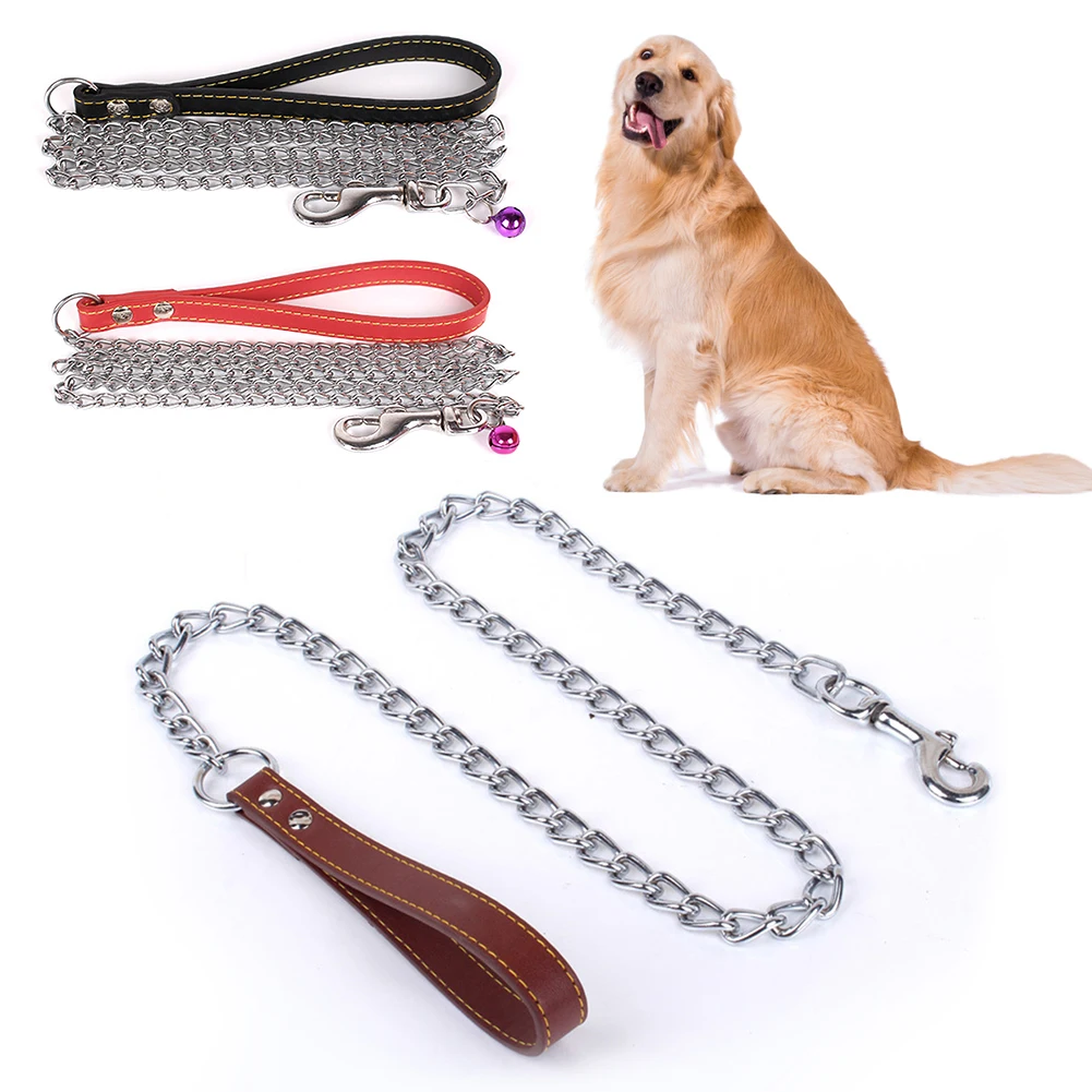 3 Colors Bite Proof Heavy Duty Chain Dog Leash Pet Metal Lead Handle Trigger Hook Pet Training Collar Leash Necklace Dog Product 
3 Colors Bite Proof Heavy Duty Chain Dog Leash Pet Metal Lead Handle Trigger Hook Pet Training Collar Leash Necklace Dog Product