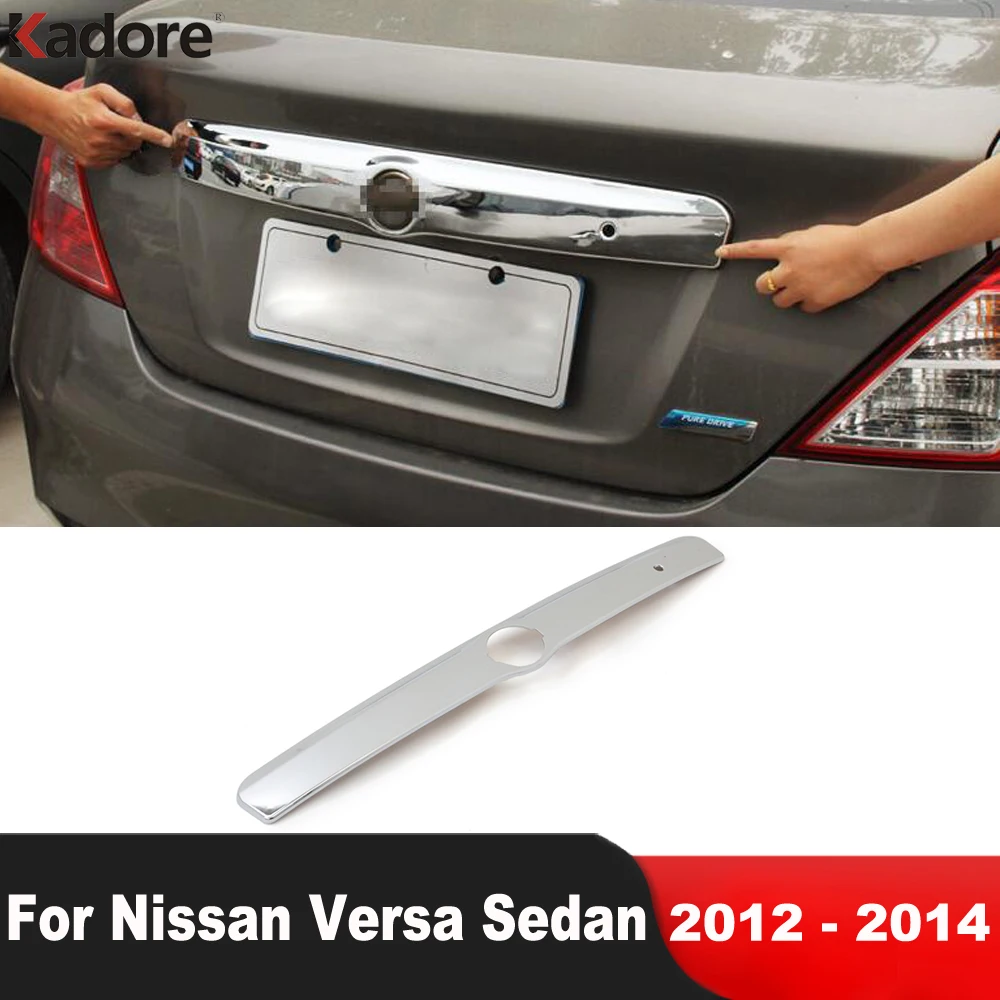 

Rear Trunk Lid Cover Trim For Nissan Versa Sedan 2012 2013 2014 ABS Chrome Tailgate Tail Door Molding Strip Car Accessories