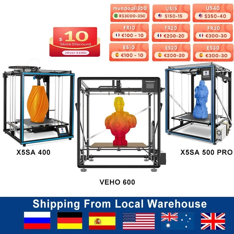 

Новый 3D-принтер CRUX 1 FDM, высокоточные Крупногабаритные принтеры, модернизированные 3D-принтеры «сделай сам» VEHO 600 Gemini XS, комплект 3D-принтера