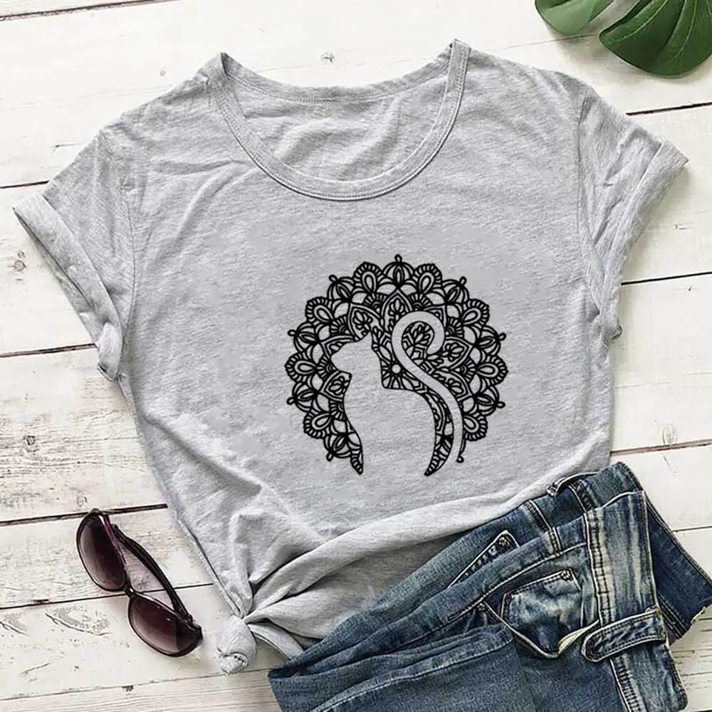 Новое поступление, летняя футболка с изображением цветов и кошек, 100% хлопок, Женская Повседневная футболка
Новое поступление, летняя футболка с изображением цветов и кошек, 100% хлопок, Женская Повседневная футболка