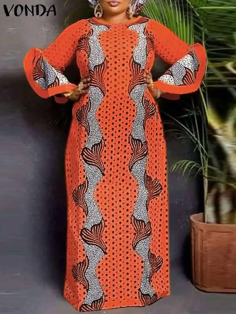 Bohemian Summer Women Sundress 2023 VONDA Vintage Printed Maxi Dress Long Flare Sleeve Casual Loose Party Vestidos Oversize Robe
Bohemian Summer Women Sundress 2023 VONDA Vintage Printed Maxi Dress Long Flare Sleeve Casual Loose Party Vestidos Oversize Robe