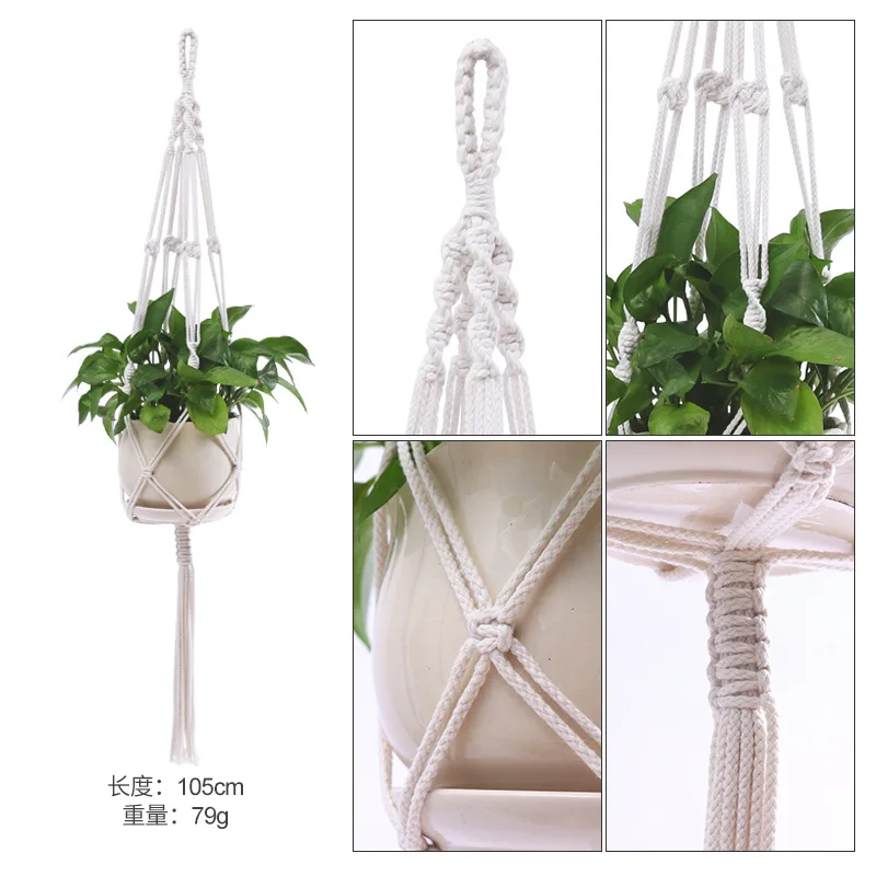Macrame Handmade Plant Hanger Baskets Flower Pots Holder Balcony Hanging Decoration Knotted Lifting Rope Home Garden Supplies
Macrame Handmade Plant Hanger Baskets Flower Pots Holder Balcony Hanging Decoration Knotted Lifting Rope Home Garden Supplies