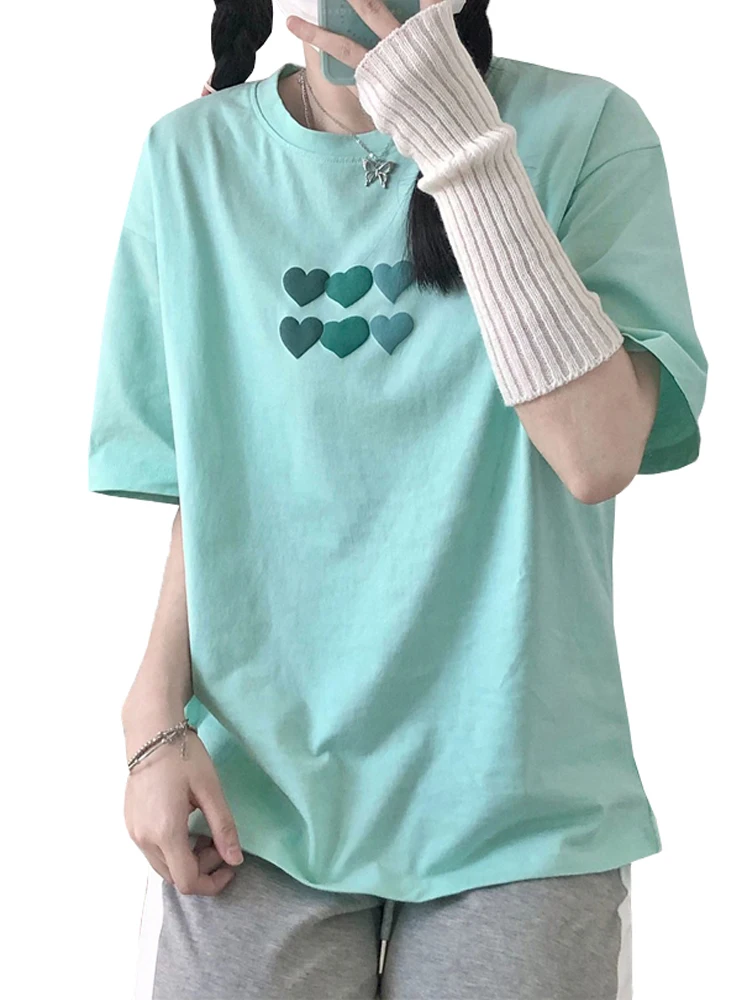 Summer Oversize Women T-shirt Korean Fashion Harajuku Love Shape Printed Short Sleeve Tee Casual Round Neck Loose Female Top
Summer Oversize Women T-shirt Korean Fashion Harajuku Love Shape Printed Short Sleeve Tee Casual Round Neck Loose Female Top