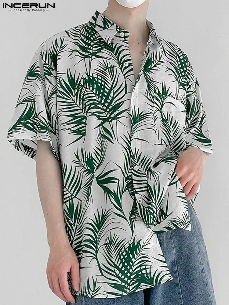 INCERUN Men Hawaiian Shirt Printing Lapel Short Sleeve Button Streetwear Casual Shirts 2022 Summer Vacation Leisure Camisa S-3XL 
INCERUN Men Hawaiian Shirt Printing Lapel Short Sleeve Button Streetwear Casual Shirts 2022 Summer Vacation Leisure Camisa S-3XL