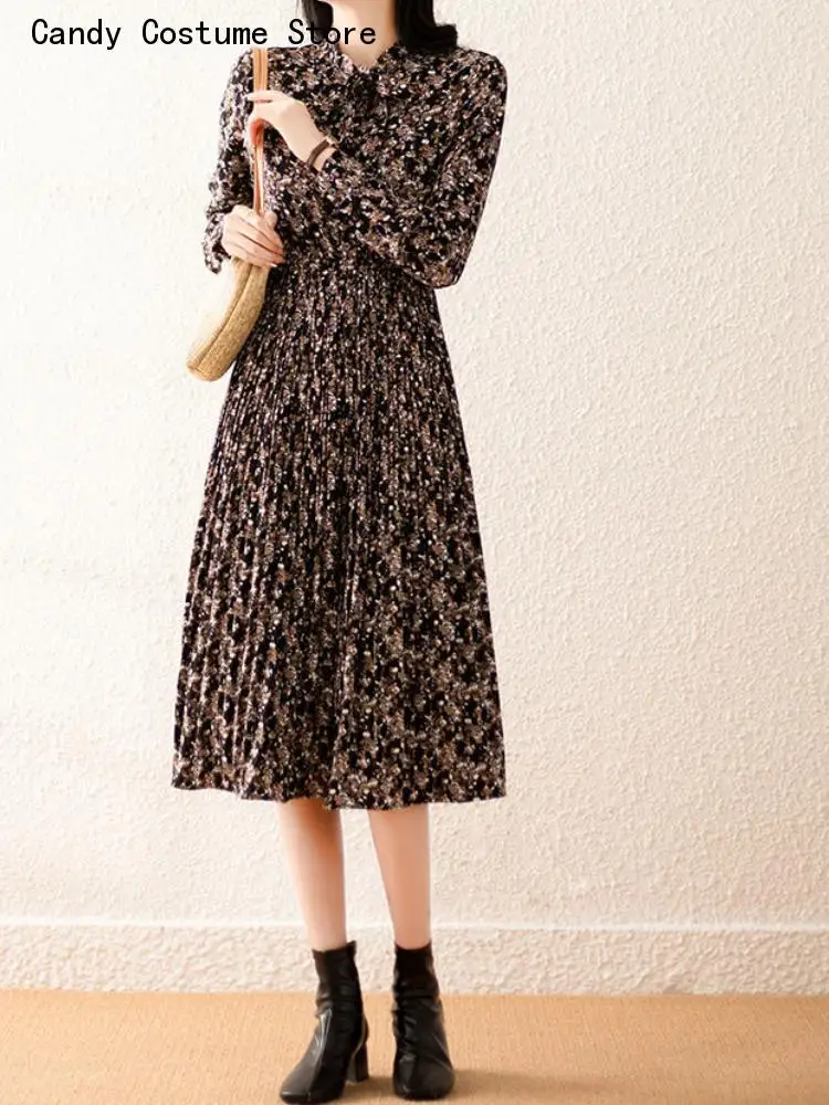 Pleated Floral Elegant Scarf Collar Stylish Summer Clothing Slim All-Match Female Casual Ropalong Sleeve Dress Women
Pleated Floral Elegant Scarf Collar Stylish Summer Clothing Slim All-Match Female Casual Ropalong Sleeve Dress Women