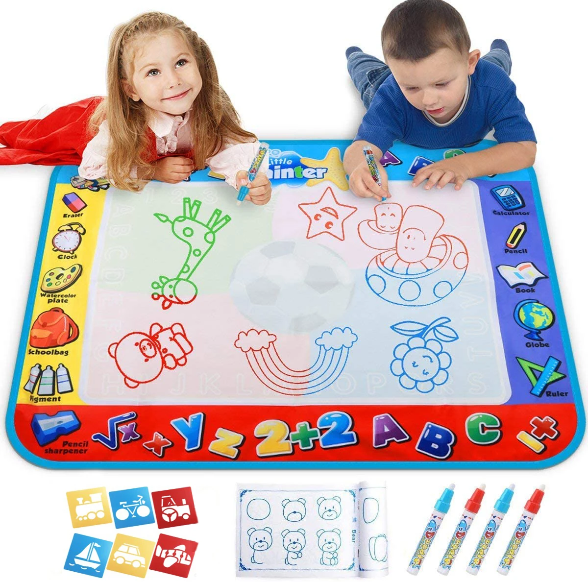 Coloring Mat,Kids Toys Large Water Painting Mat,Toddlers Doodle Pad with 4 Colors,Gifts Girls Boys Age 3 4 5+ Years Old,4 Pens,
Coloring Mat,Kids Toys Large Water Painting Mat,Toddlers Doodle Pad with 4 Colors,Gifts Girls Boys Age 3 4 5+ Years Old,4 Pens,