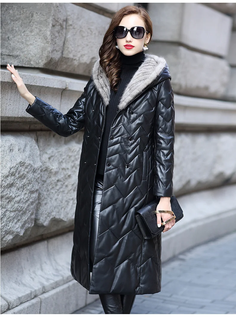 2023 Genuine Leather Jacket Real Sheepskin Coat Natural Knitted Mink Fur Hooded Long Women's Down Jackets HQ18-CJX0095B
2023 Genuine Leather Jacket Real Sheepskin Coat Natural Knitted Mink Fur Hooded Long Women's Down Jackets HQ18-CJX0095B