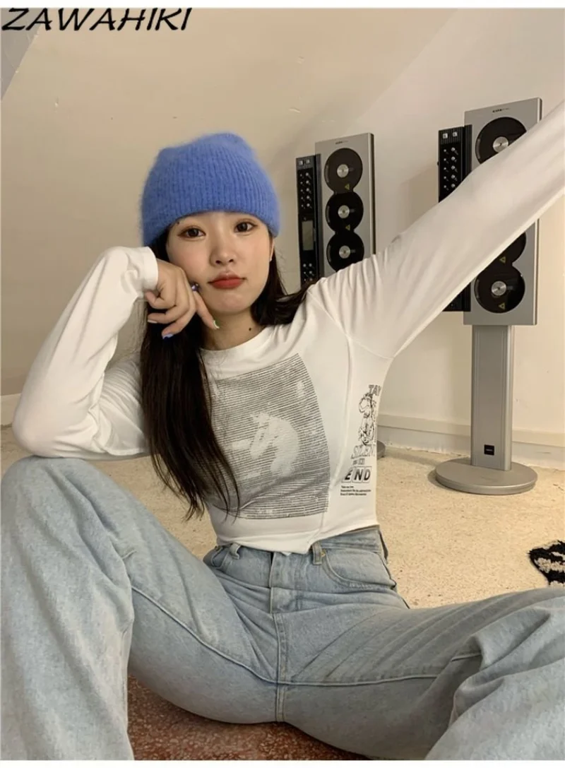 Женская футболка в стиле Харадзюку, серая Асимметричная футболка с длинным рукавом и принтом феи и гранж, топы с круглым вырезом в готическо...
Женская футболка в стиле Харадзюку, серая Асимметричная футболка с длинным рукавом и принтом феи и гранж, топы с круглым вырезом в готическо...