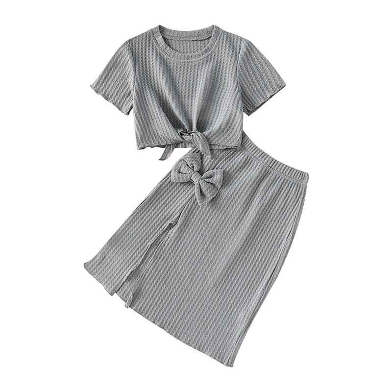 Mini Car Summer Kids Girls Sets Solid Color Grils Knotted Shape Top + Bow Split A-line Skirt Toddler Clothing Baby Girls Clothes
Mini Car Summer Kids Girls Sets Solid Color Grils Knotted Shape Top + Bow Split A-line Skirt Toddler Clothing Baby Girls Clothes