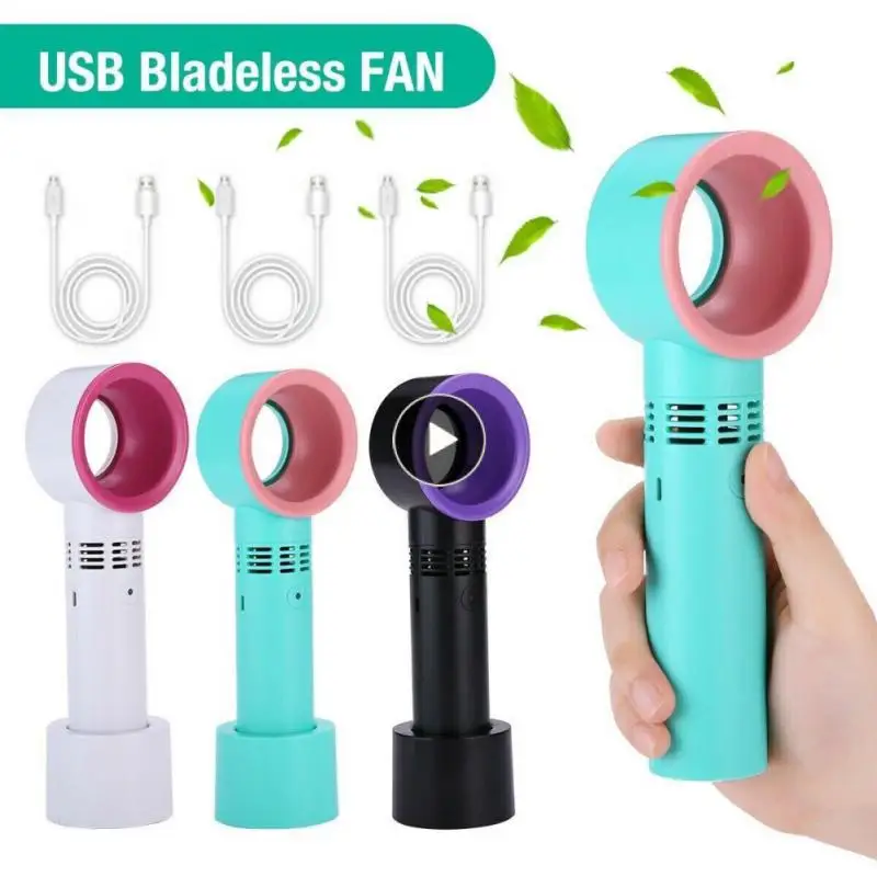 

Three-speed Adjustable Bladeless Fan Portable Electric Fans Silent Hand-held Fan 360 ° Suction Air Cooling Fans Easy To Use Safe