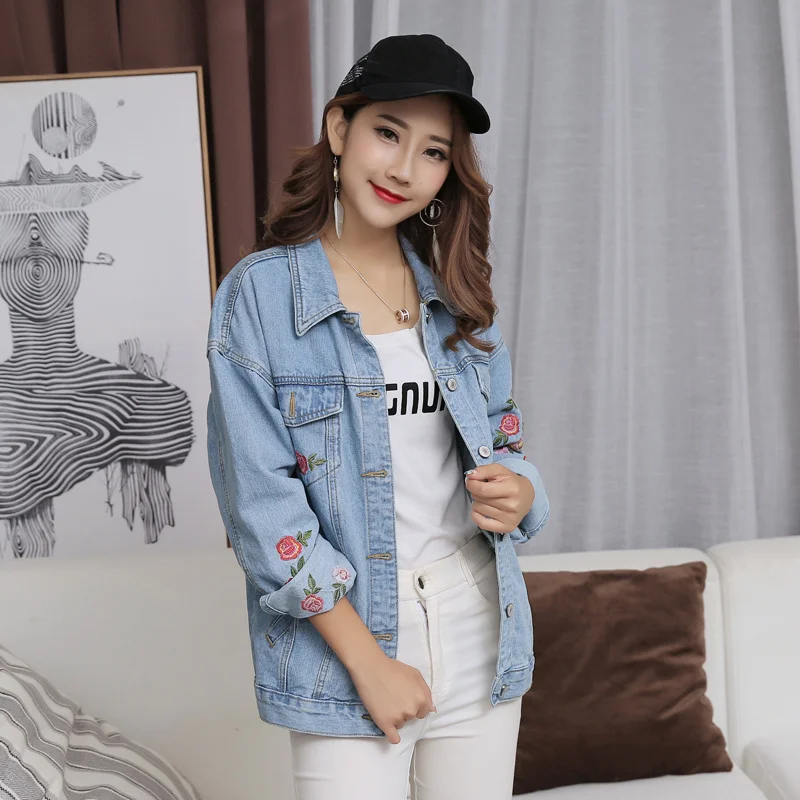 Spring New Fashion Long sleeves Turn-down collar Single breasted Female Embroidery Loose coat Short Jackets Women Jacket C 372
Spring New Fashion Long sleeves Turn-down collar Single breasted Female Embroidery Loose coat Short Jackets Women Jacket C 372