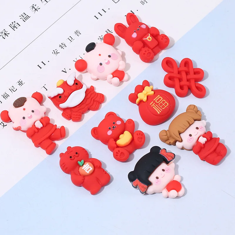 10pcs Chinese New Year Resin Cabochons Flatback Kawaii Red Lucky Baby Fuwa Chinese Knot Flat Back Embellishments for Decoration
10pcs Chinese New Year Resin Cabochons Flatback Kawaii Red Lucky Baby Fuwa Chinese Knot Flat Back Embellishments for Decoration