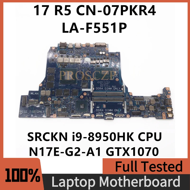 CN-07PKR4 07PKR4 7PKR4 Mainboard For DELL 17 R5 Laptop Motherboard LA-F551P With SRCKN i9-8950HK CPU GTX1070 100% Full Tested OK
CN-07PKR4 07PKR4 7PKR4 Mainboard For DELL 17 R5 Laptop Motherboard LA-F551P With SRCKN i9-8950HK CPU GTX1070 100% Full Tested OK