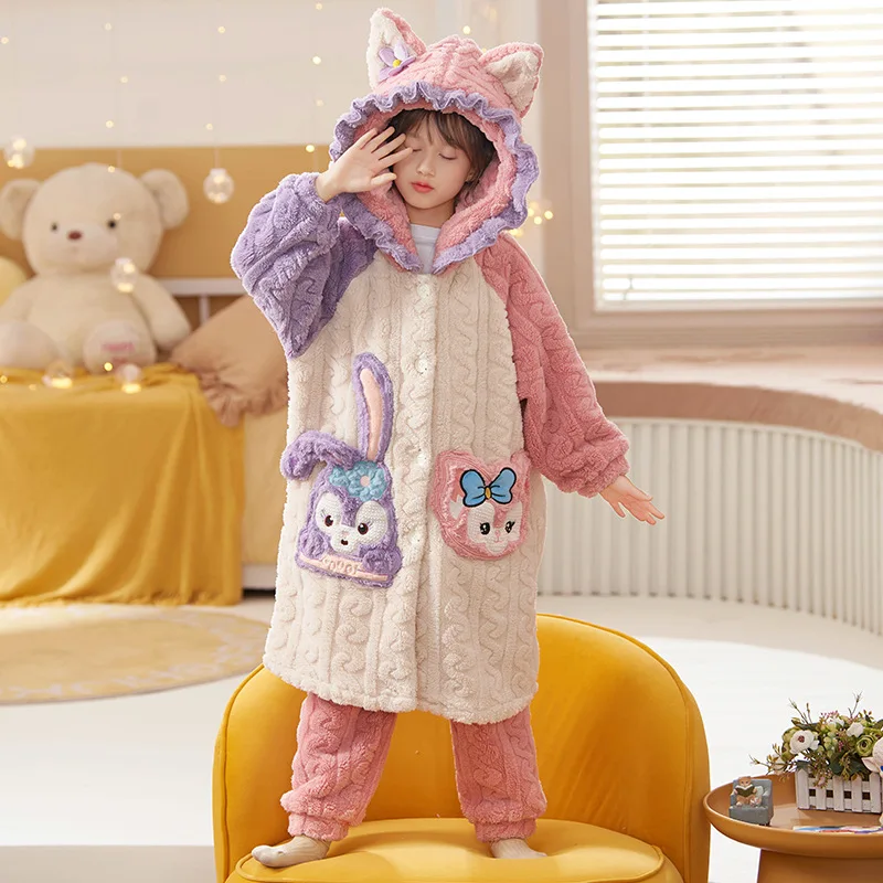 Children's Flannel Pajamas, Winter Girls' Pajamas, Coral Velvet Thickened Suit, Home Clothes for Children and Girls
Children's Flannel Pajamas, Winter Girls' Pajamas, Coral Velvet Thickened Suit, Home Clothes for Children and Girls