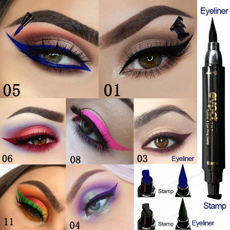 Evpct Double-Head Liquid Eyeliner with Stamp Eye Pencil Waterproof Seal Makeup Eye Liner Blue Black Brown maquiagem
Evpct Double-Head Liquid Eyeliner with Stamp Eye Pencil Waterproof Seal Makeup Eye Liner Blue Black Brown maquiagem