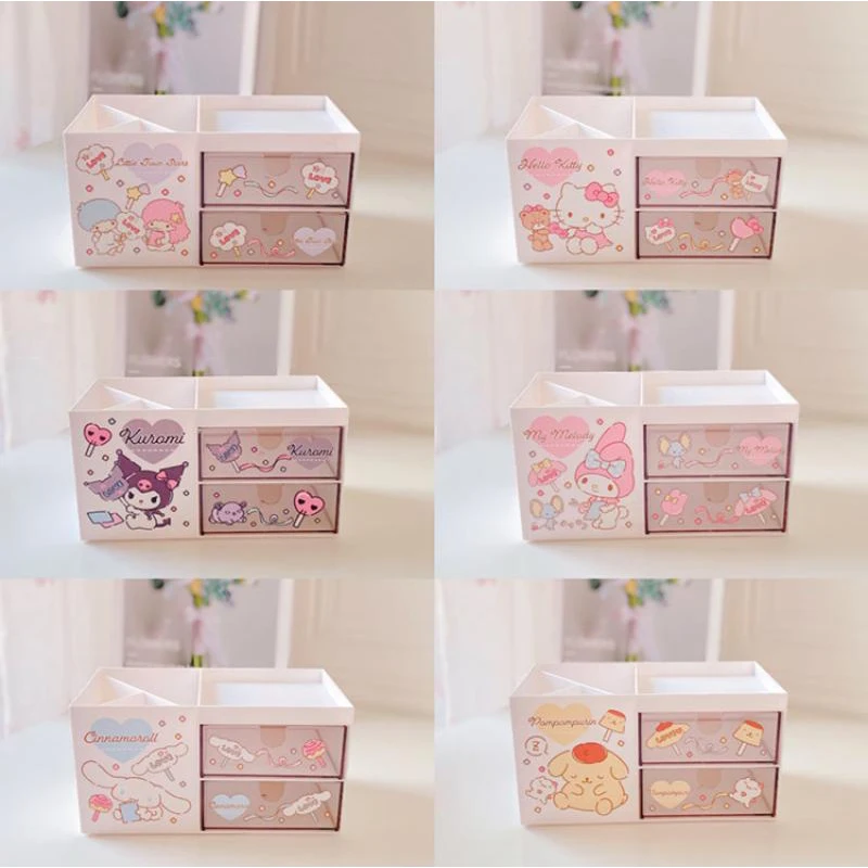 Kawaii Sanrio Desk Organizer Cartoon Hello Kittys Kuromi My Melody Storage Box Cute Beauty Accessories Table Toys for Girls Gift
Kawaii Sanrio Desk Organizer Cartoon Hello Kittys Kuromi My Melody Storage Box Cute Beauty Accessories Table Toys for Girls Gift