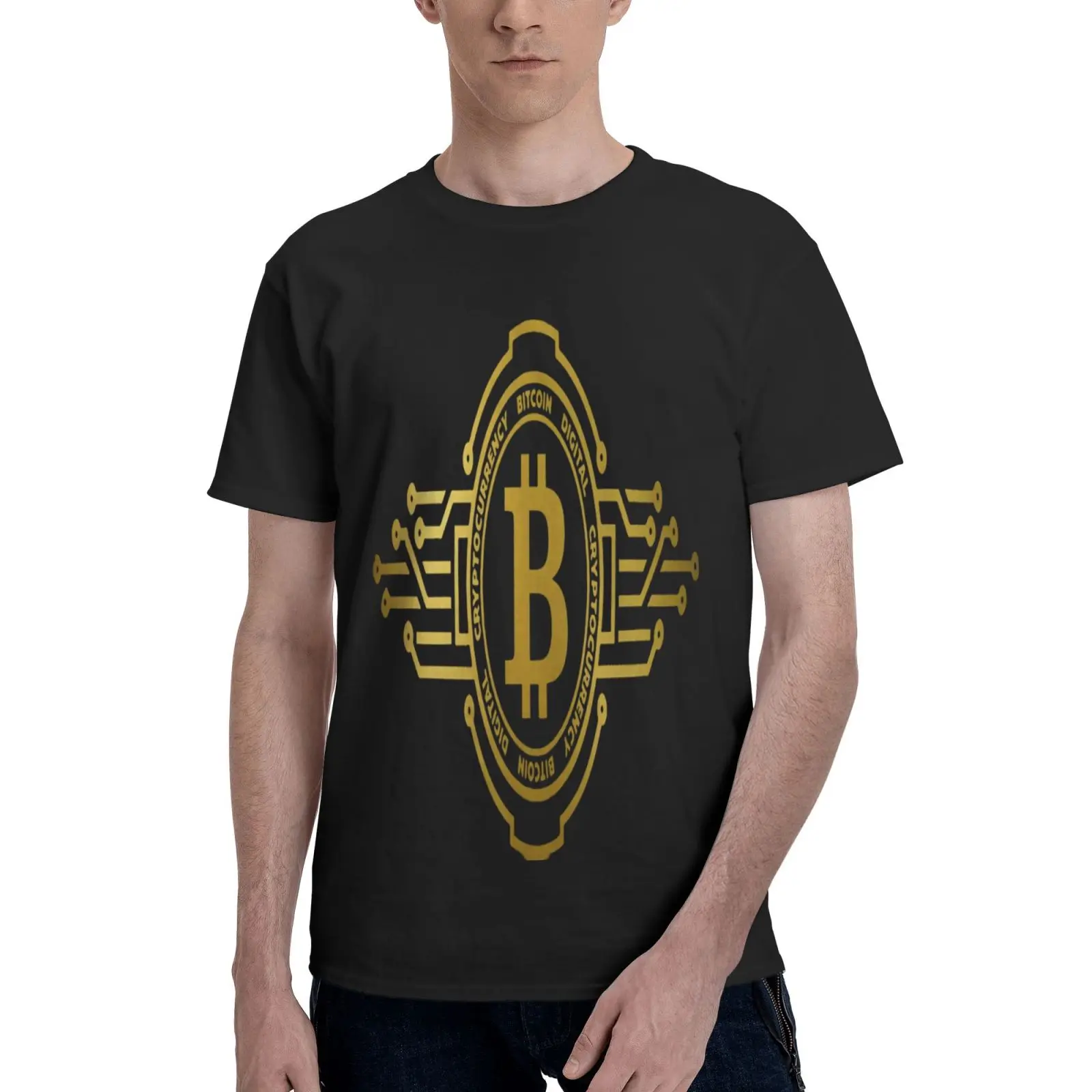 

Биткоин криптовалюта трейдеры Золотая монета оверсайз Футболка Топ Мужская стандартная футболка футболки для женщин футболки