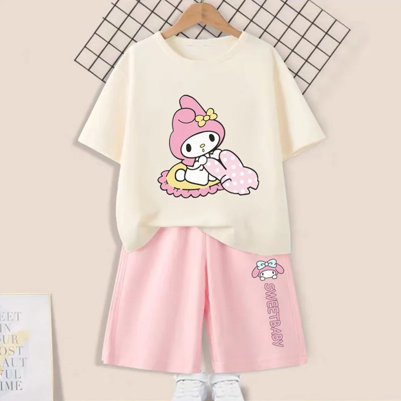 Kawaii Sanrioed Anime Kuromi Melody Cinnamoroll Kids Summer Short-Sleeved Suit Boys Clothing Girls T-Shirt Shorts 2Pcs/sets Gift
Kawaii Sanrioed Anime Kuromi Melody Cinnamoroll Kids Summer Short-Sleeved Suit Boys Clothing Girls T-Shirt Shorts 2Pcs/sets Gift