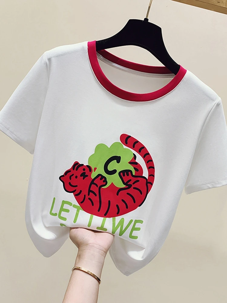 GGRIGHT Cotton T Shirt Womens Clothing White T-shirt Femme Tops Mujer Camisetas Lovely Woman Tshirts O-Neck T-shirty Damskie
GGRIGHT Cotton T Shirt Womens Clothing White T-shirt Femme Tops Mujer Camisetas Lovely Woman Tshirts O-Neck T-shirty Damskie