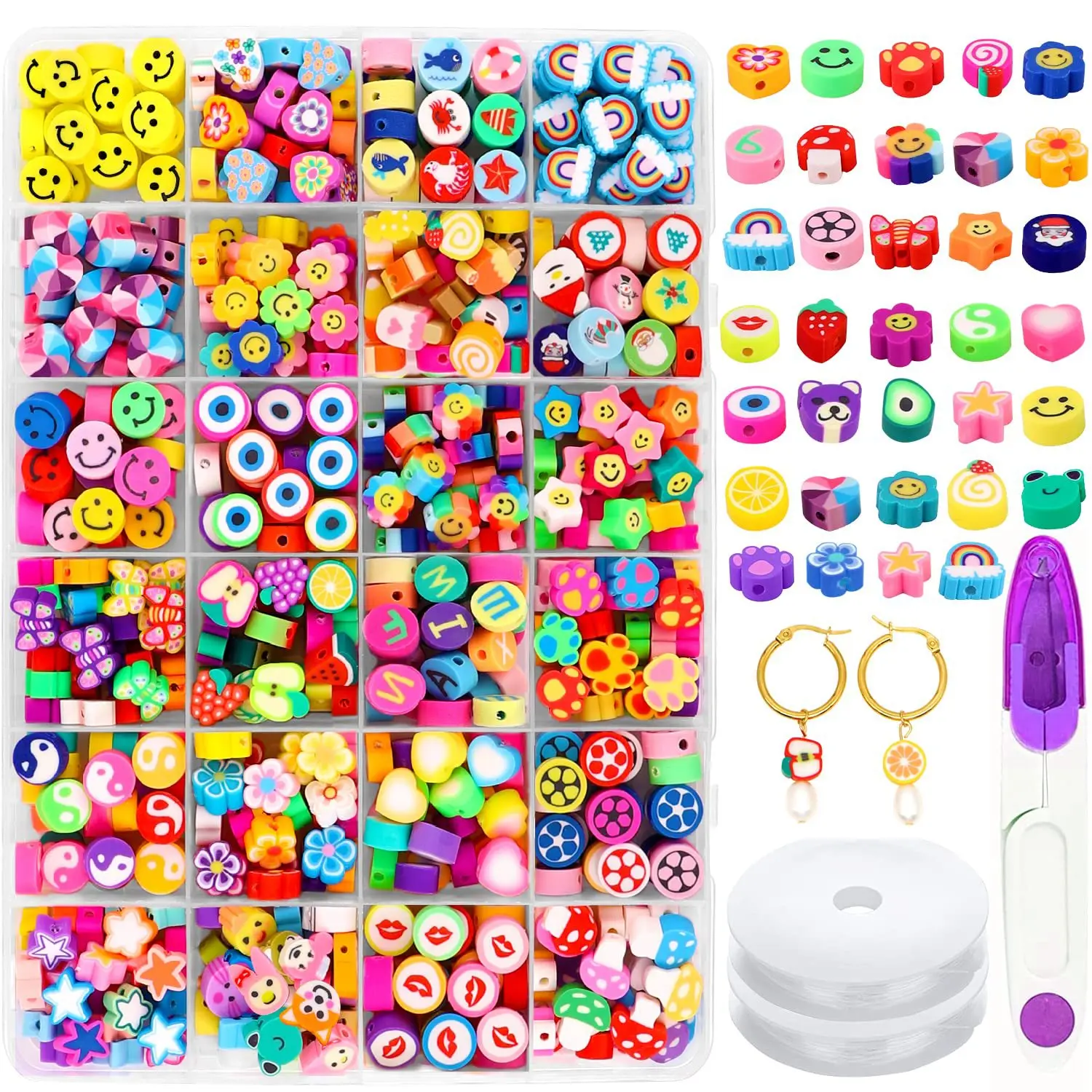 24 Lattice Colored Polymer Clay Beaded Set For Jewelry Making DIY Women Bracelet Necklace Earrings Phone Chain Accessories
24 Lattice Colored Polymer Clay Beaded Set For Jewelry Making DIY Women Bracelet Necklace Earrings Phone Chain Accessories
