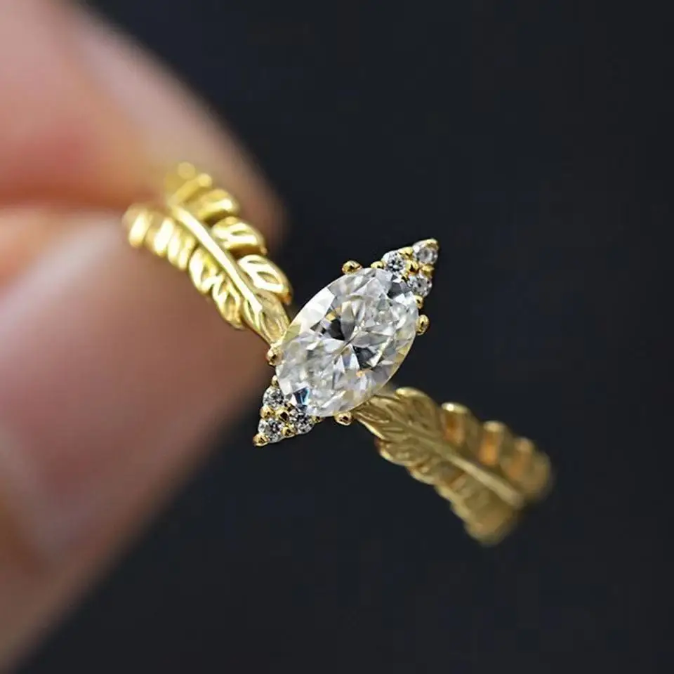 925 Sterling Silver 14K Gold Plated Feather Stackable Diamond Rings Fashion Luxury Design Trendy Vintage Jewelry for Women
925 Sterling Silver 14K Gold Plated Feather Stackable Diamond Rings Fashion Luxury Design Trendy Vintage Jewelry for Women
