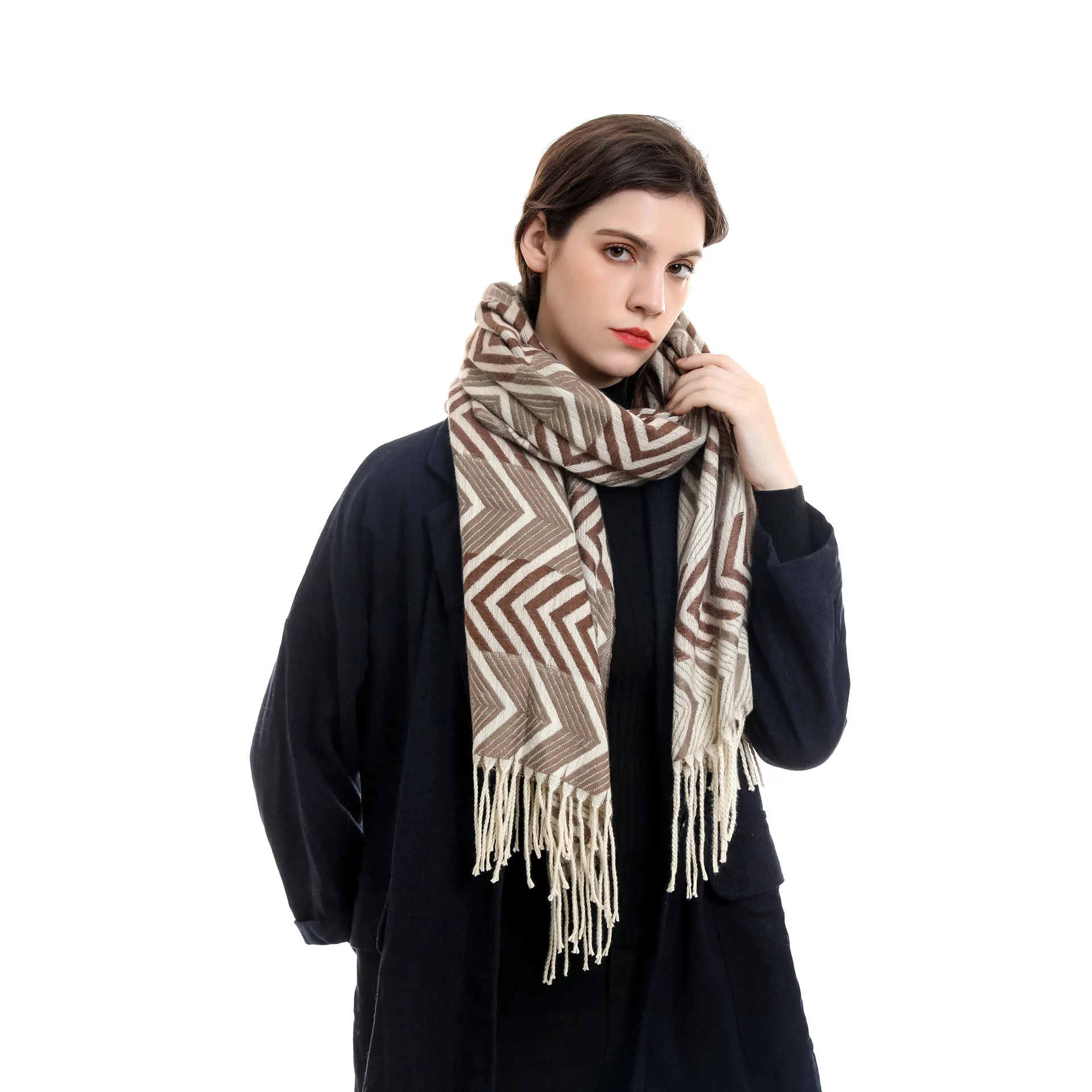 Women's Fall Winter Cashmere Feel Scarf Waved Stripes Tassels Pashmina Warm Soft Chunky Blanket Wrap Lady Spring Autumn Shawl
Women's Fall Winter Cashmere Feel Scarf Waved Stripes Tassels Pashmina Warm Soft Chunky Blanket Wrap Lady Spring Autumn Shawl