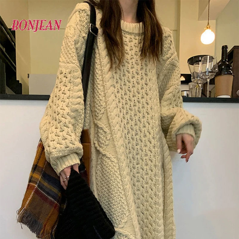 1.16kg High Quality Woman Knit Dress Long Winter Lantern Sleeve Clothing Autumn Winter Sweater Vestido Embroidery Outfit Dresses
1.16kg High Quality Woman Knit Dress Long Winter Lantern Sleeve Clothing Autumn Winter Sweater Vestido Embroidery Outfit Dresses