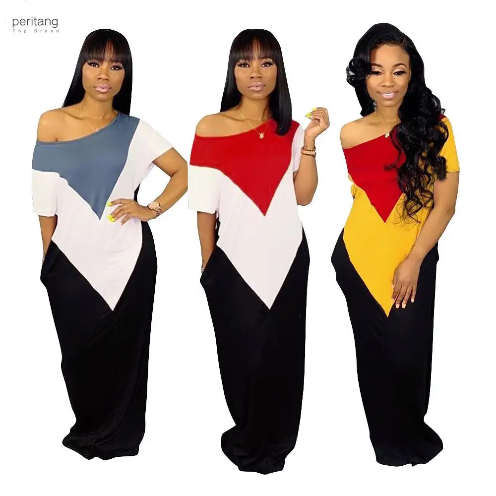 Women Summer Maxi Dress Elegant Loose Casual O Neck V Strip Patchwork Vestidos Female Party Short Sleeve Robe Dresses Female
Women Summer Maxi Dress Elegant Loose Casual O Neck V Strip Patchwork Vestidos Female Party Short Sleeve Robe Dresses Female