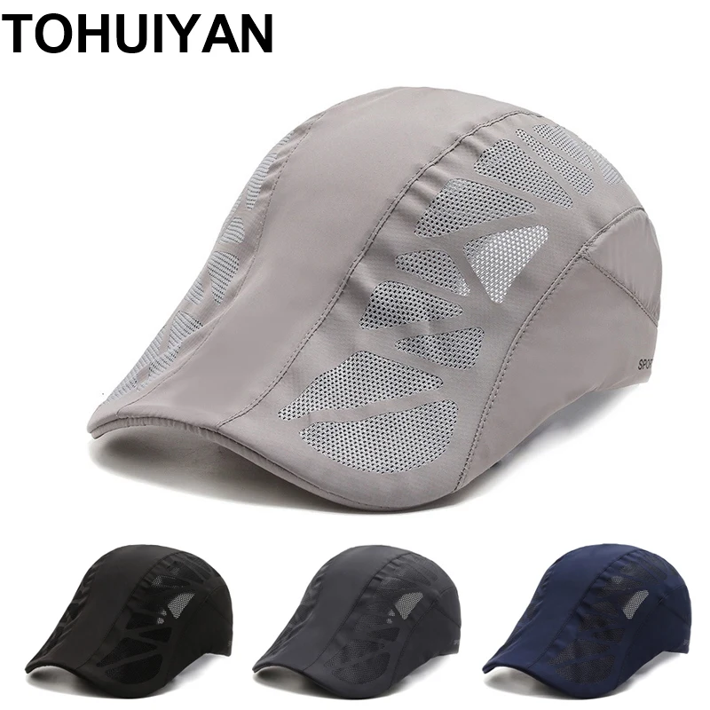 TOHUIYAN Summer Golf Hat Men Breathable Mesh Newsboy Caps Women Gorras Planas Visor Hats Outdoor Flat Caps For Fishing Hiking
TOHUIYAN Summer Golf Hat Men Breathable Mesh Newsboy Caps Women Gorras Planas Visor Hats Outdoor Flat Caps For Fishing Hiking