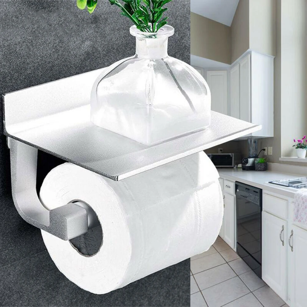 Aluminum Alloy Toilet Paper Holder Shelf With Tray Bathroom Accessories Kitchen Wall Hanging Punch-Free Toilet Paper Roll Holder
Aluminum Alloy Toilet Paper Holder Shelf With Tray Bathroom Accessories Kitchen Wall Hanging Punch-Free Toilet Paper Roll Holder