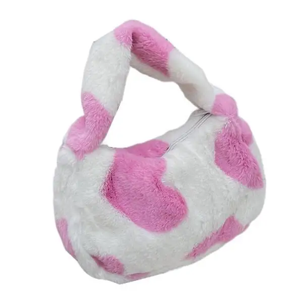 Fashion Women Plush Shoulder Bag Heart Pattern Underarm Bag Casual Tote Ladies Small Purse Zipper for Travel Dating Holiday Work
Fashion Women Plush Shoulder Bag Heart Pattern Underarm Bag Casual Tote Ladies Small Purse Zipper for Travel Dating Holiday Work