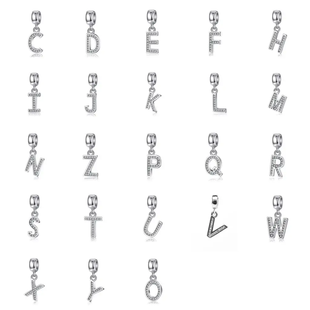 925 Sterling Silver Beads Diy Alphabet Pendant Beads With Crystal For Original Pandora Charms Women Bracelets & Bangles Jewelry
925 Sterling Silver Beads Diy Alphabet Pendant Beads With Crystal For Original Pandora Charms Women Bracelets & Bangles Jewelry