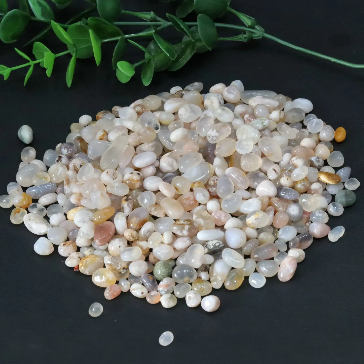

5-10mm 500g Natural Flower Agate Gravel Tumbled Bulk Quartz Stone Healing Reiki Gemstones Home Decoration