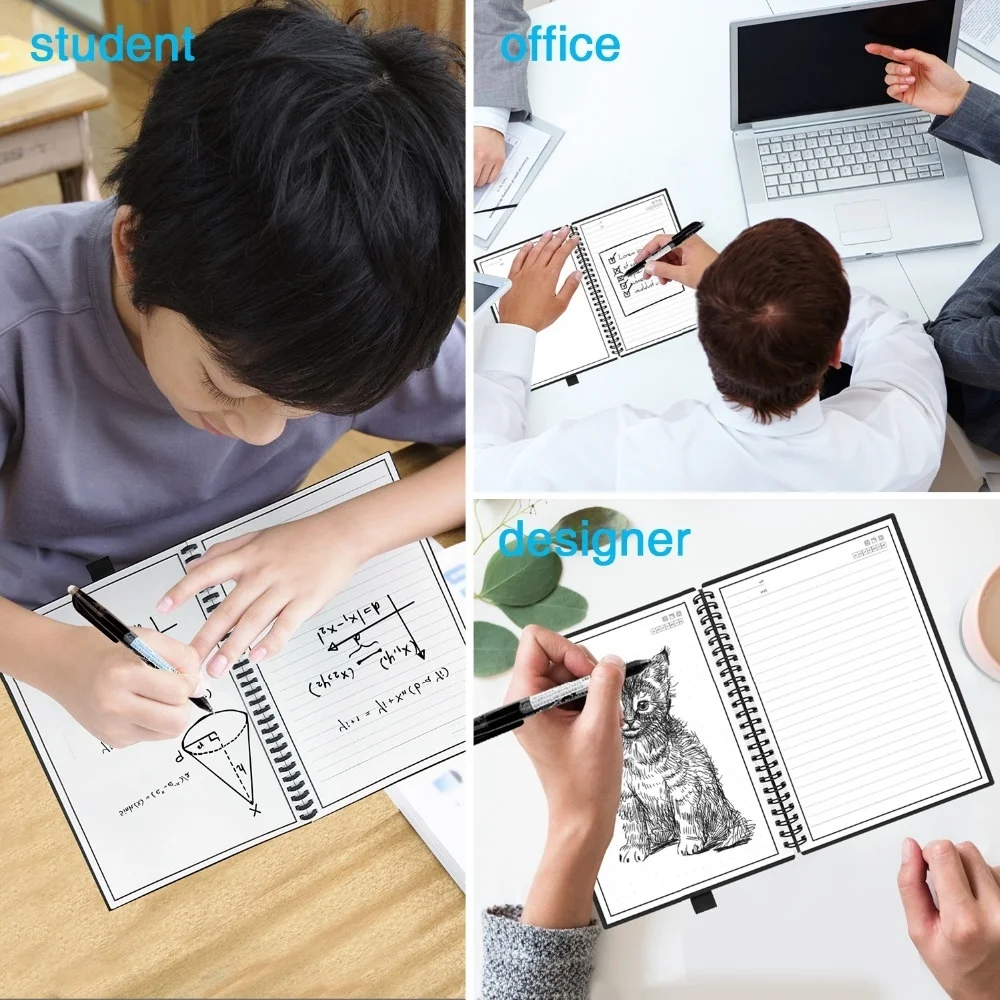 smart reusable erasable notebook paper erase notepad lined with pen pocket diary office school drawing
smart reusable erasable notebook paper erase notepad lined with pen pocket diary office school drawing