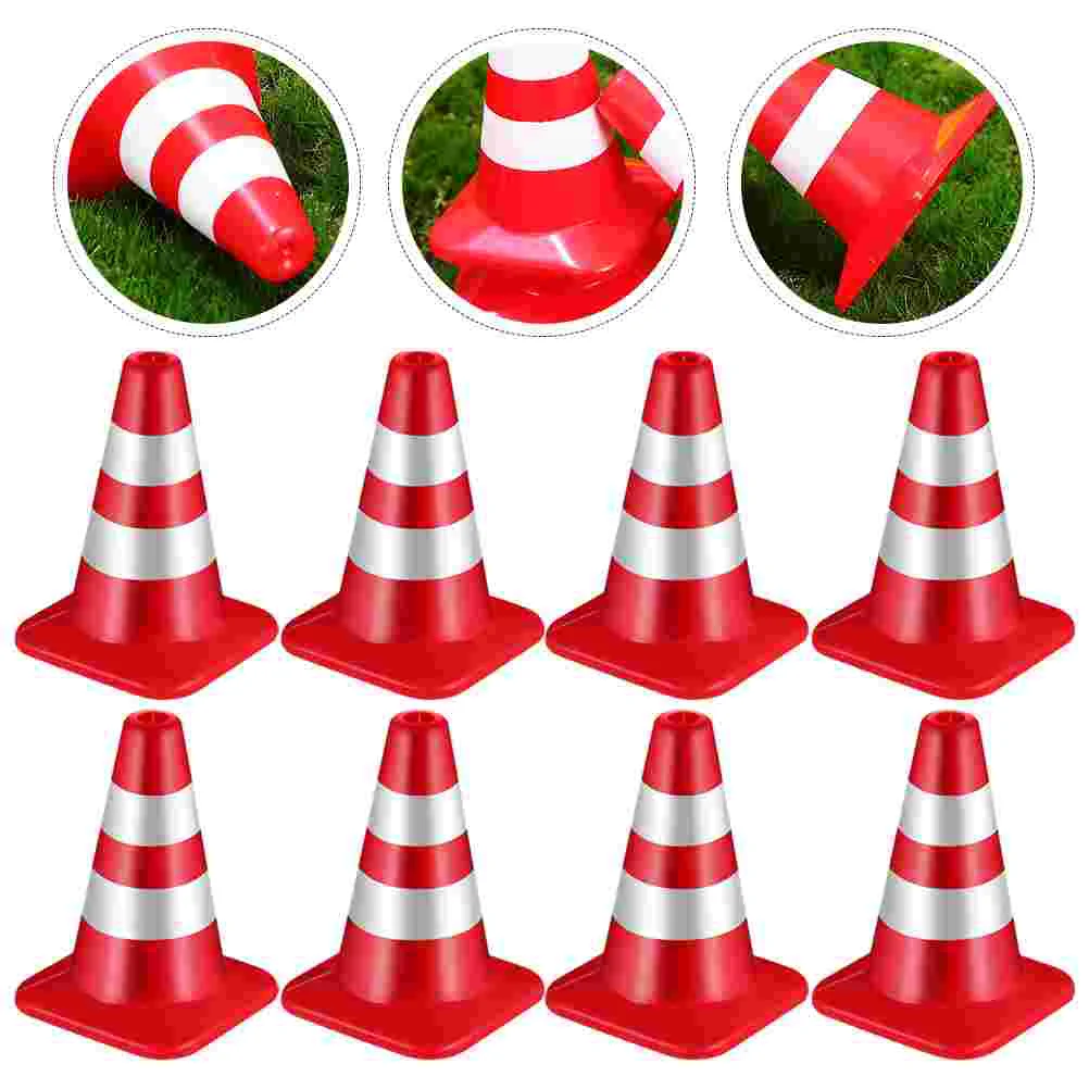 

Детские игрушечные конусы, миниатюрный дорожный тренировочный дорожный блок, знаки, маленький конструкционный безопасный орнамент, красный дорожный конус, крошечный