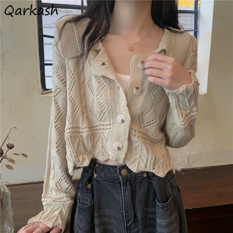 Cardigan Woman Casual Hollow Out Fashion Office Ladies Peter Pan Collar Spring Korean Style Elegant Solid Retro Long Sleeve New
Cardigan Woman Casual Hollow Out Fashion Office Ladies Peter Pan Collar Spring Korean Style Elegant Solid Retro Long Sleeve New
