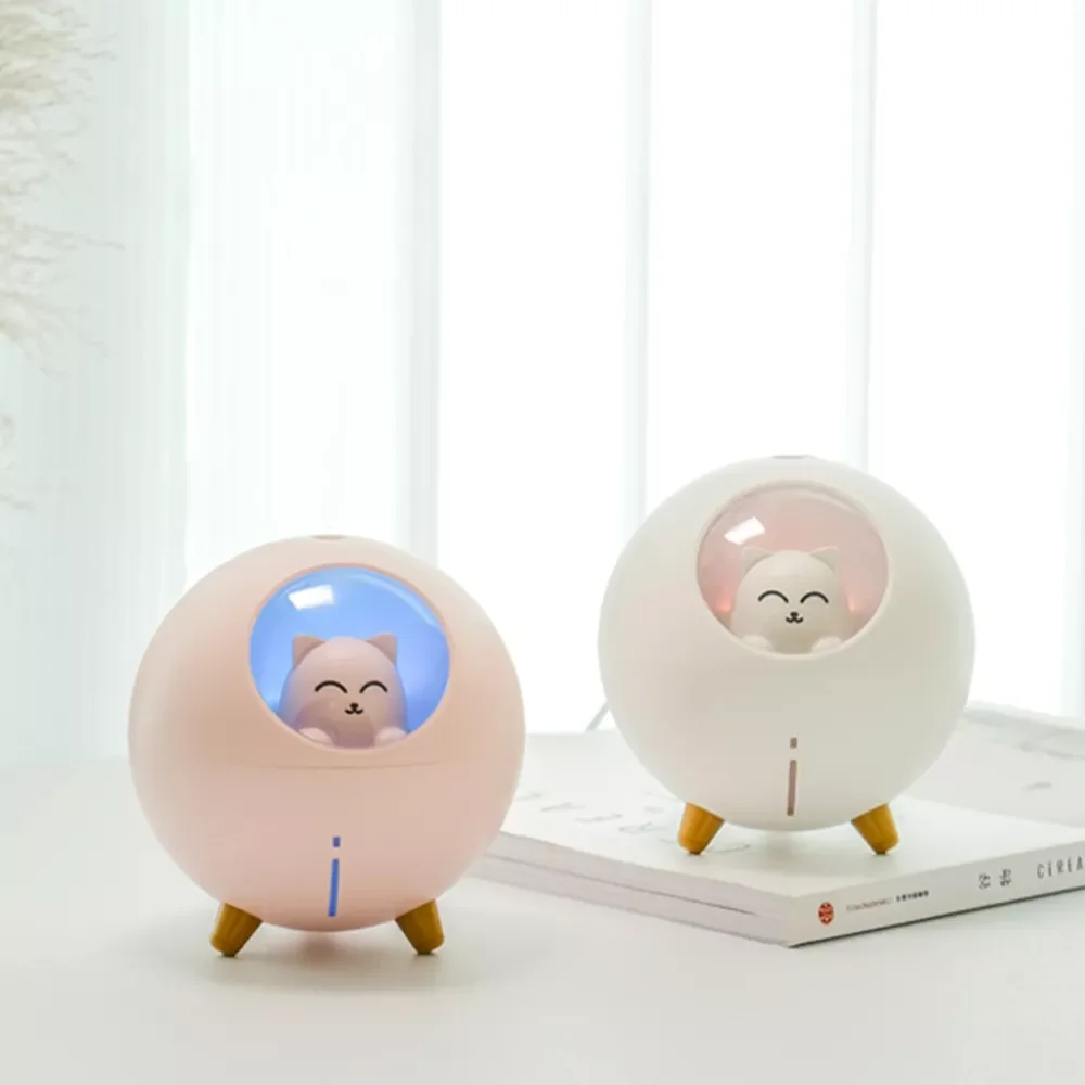 Lovely Pet Air Humidifier 220ml Planet Cat Ultrasonic Cool Mist Aroma Air Oil Diffuser Romantic Color LED Lamp USB Humidificador
Lovely Pet Air Humidifier 220ml Planet Cat Ultrasonic Cool Mist Aroma Air Oil Diffuser Romantic Color LED Lamp USB Humidificador