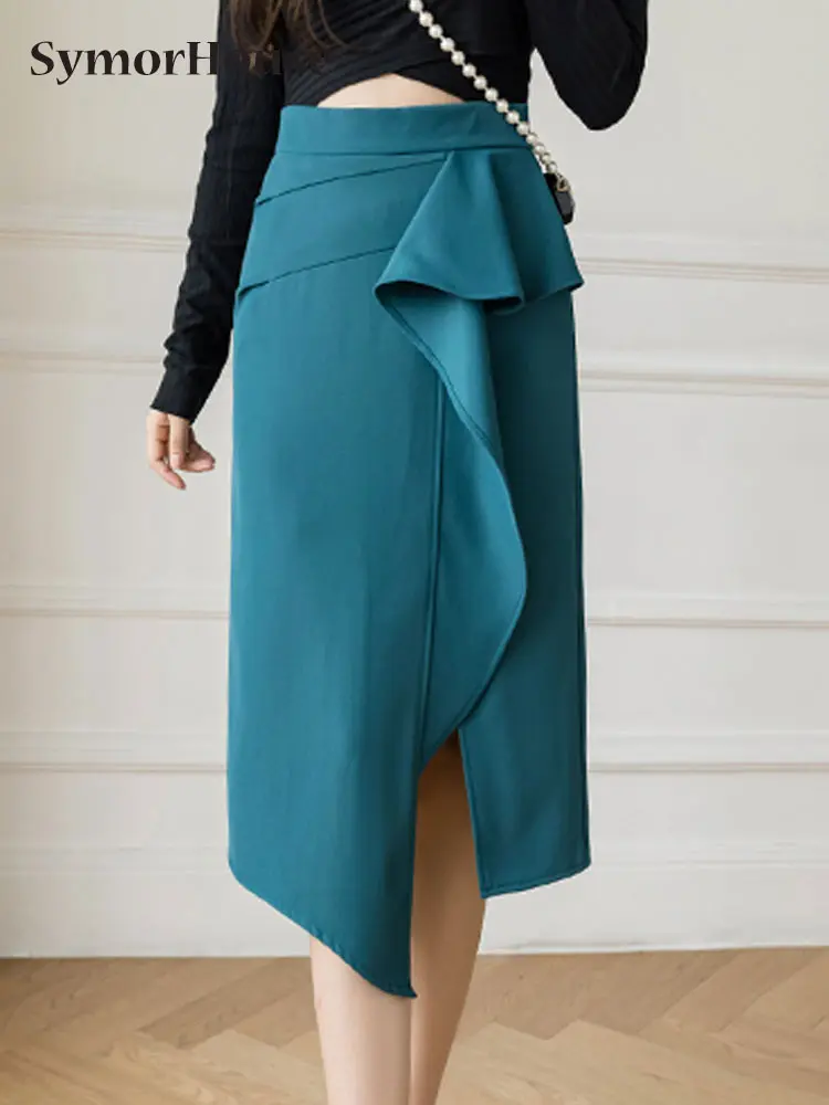 Юбка Женская Офисная прямая с оборками, элегантная повседневная облегающая миди-юбка с высокой талией, с запахом, с разрезом, весна-лето-осень
Юбка Женская Офисная прямая с оборками, элегантная повседневная облегающая миди-юбка с высокой талией, с запахом, с разрезом, весна-лето-осень