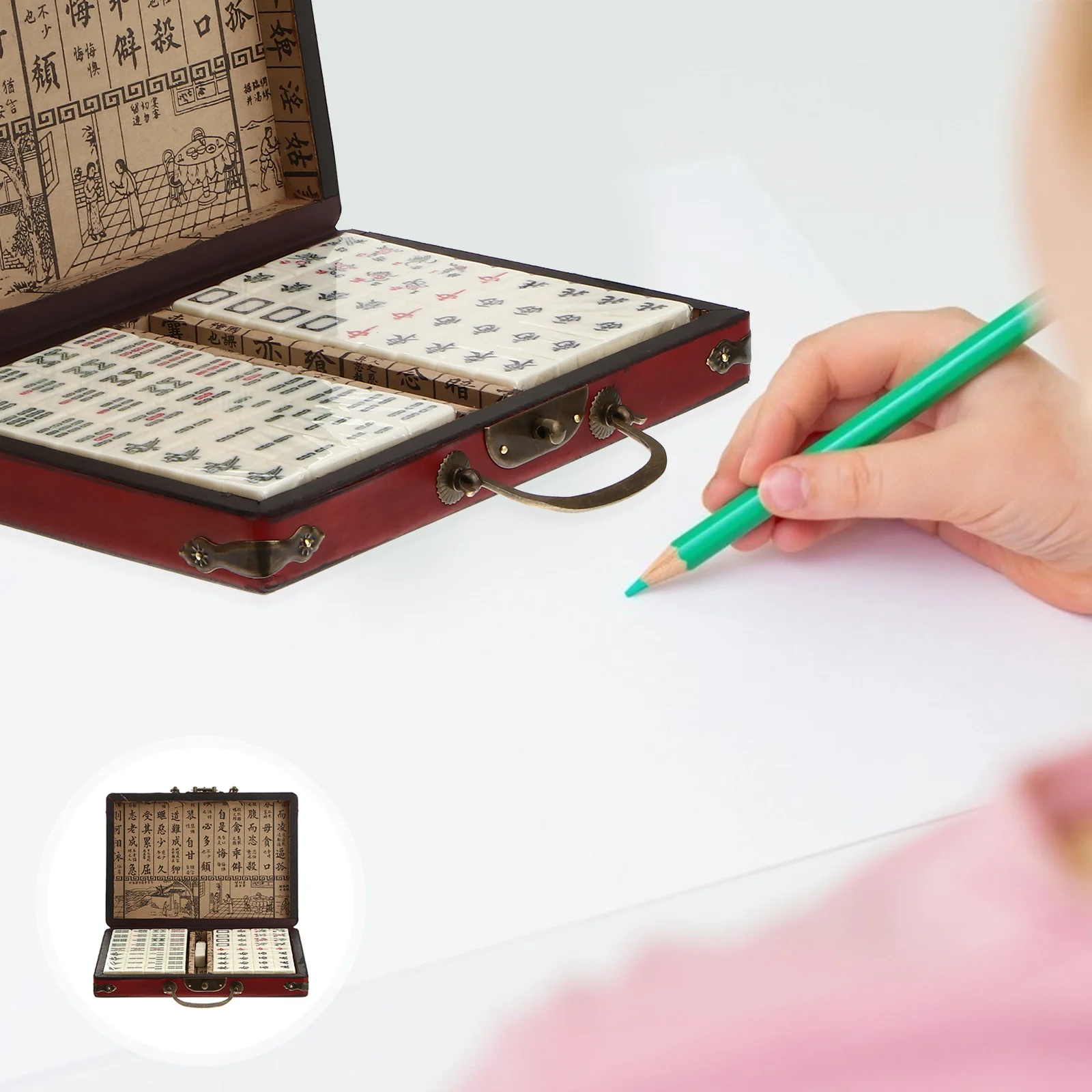 1 Set Standard Durable Mahjong Game Traditional Mahjong Mahjong with Case English Manual
1 Set Standard Durable Mahjong Game Traditional Mahjong Mahjong with Case English Manual