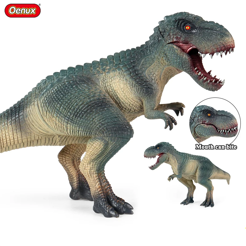 

Oenux New Savage Jurassic Tyrannosaur Rex Model Figurines Open Mouth Dinosaur Action Figure High Quality Collection Kid Toy Gift
