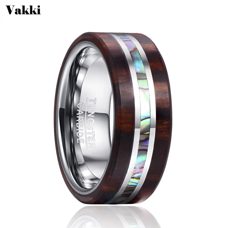 VAKKI Men's Engrave Name Rings 8MM Ebony Wood Grain Natural Abalone Shell Tungsten Steel Ring Wedding Band Boyfriend's Gift
VAKKI Men's Engrave Name Rings 8MM Ebony Wood Grain Natural Abalone Shell Tungsten Steel Ring Wedding Band Boyfriend's Gift